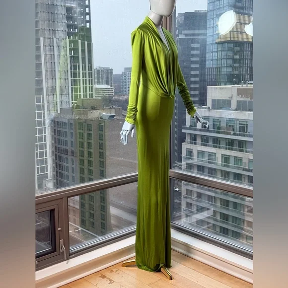 🆕 RAT & BOA 🧿 NWOT Octavia Long Sleeve Column Maxi Dress, Green - Sz M US 6 - Picture 12 of 17